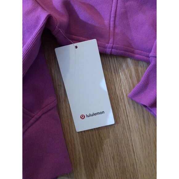Lululemon Scuba Oversized 1/2 Zip Hoodie Pink Medium Thumbholes NWT - Picture 4 of 10